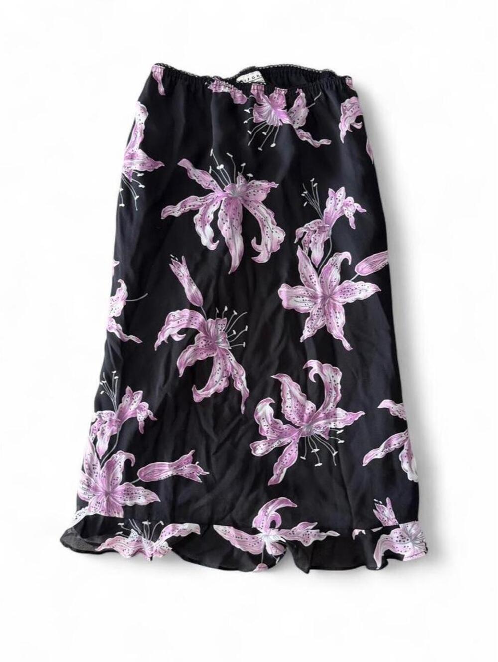 Vintage John Paul Richard Lily Floral Midi Skirt